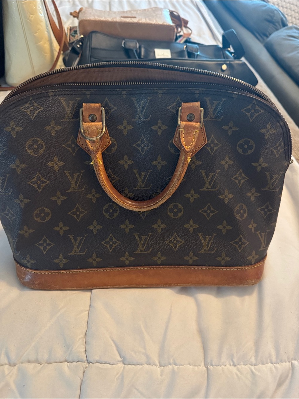 Louis Vuitton Monogram Canvas Satchel in Brown and Tan